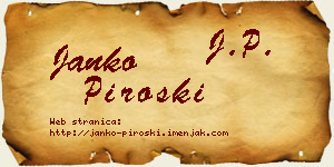 Janko Piroški vizit kartica